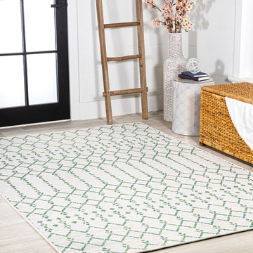 Ourika Moroccan Geometric Textured Weave Indoor/outdoor Rug